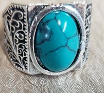 Antique Scroll Turquoise Ring 202//181